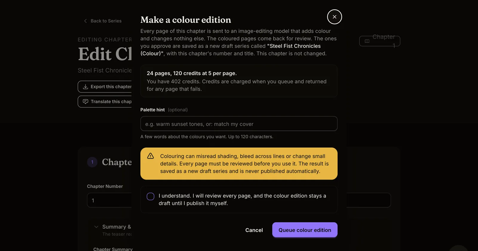 Colour and translated editions of your chapters