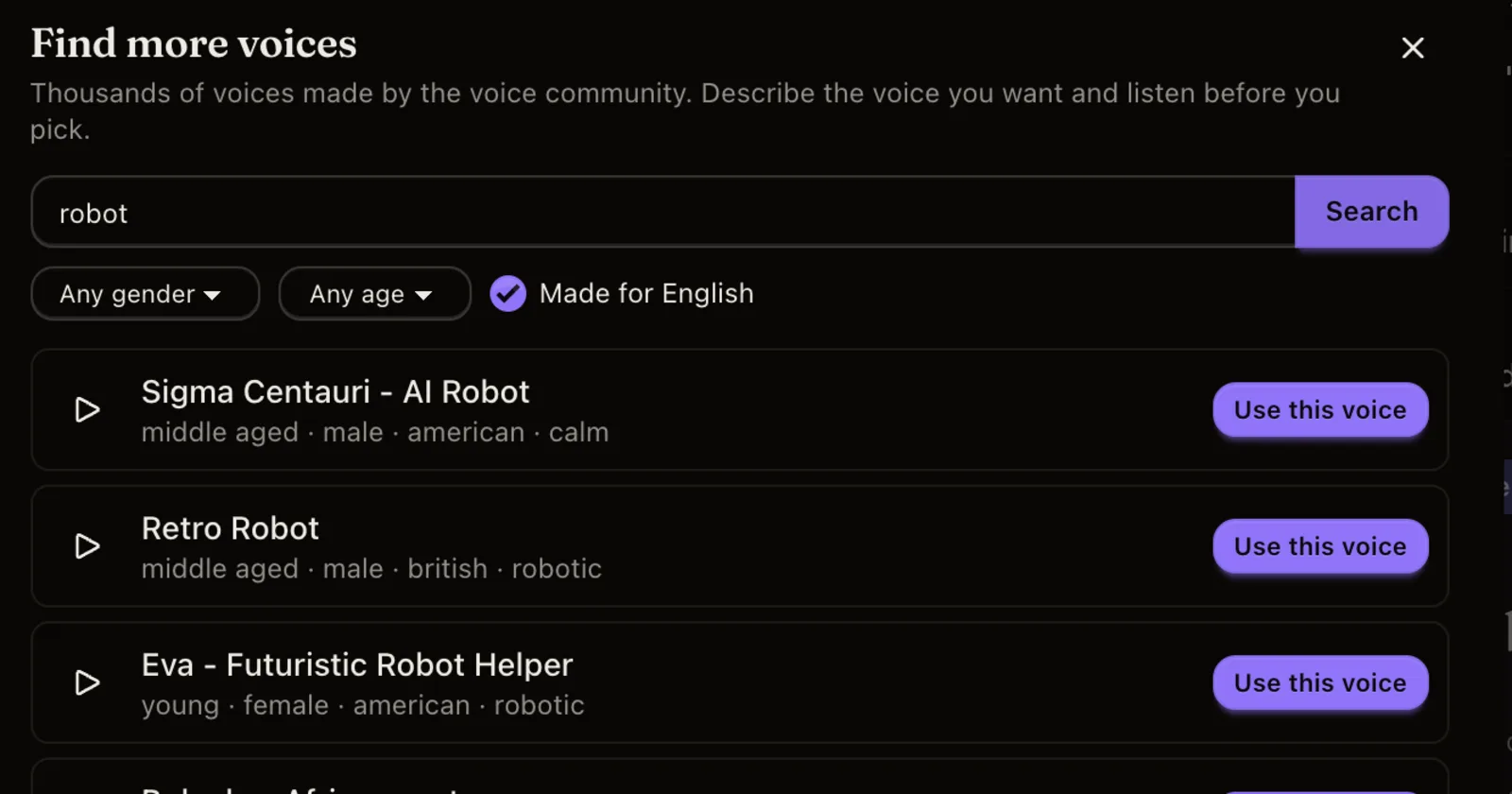Find more voices for your animated episodes