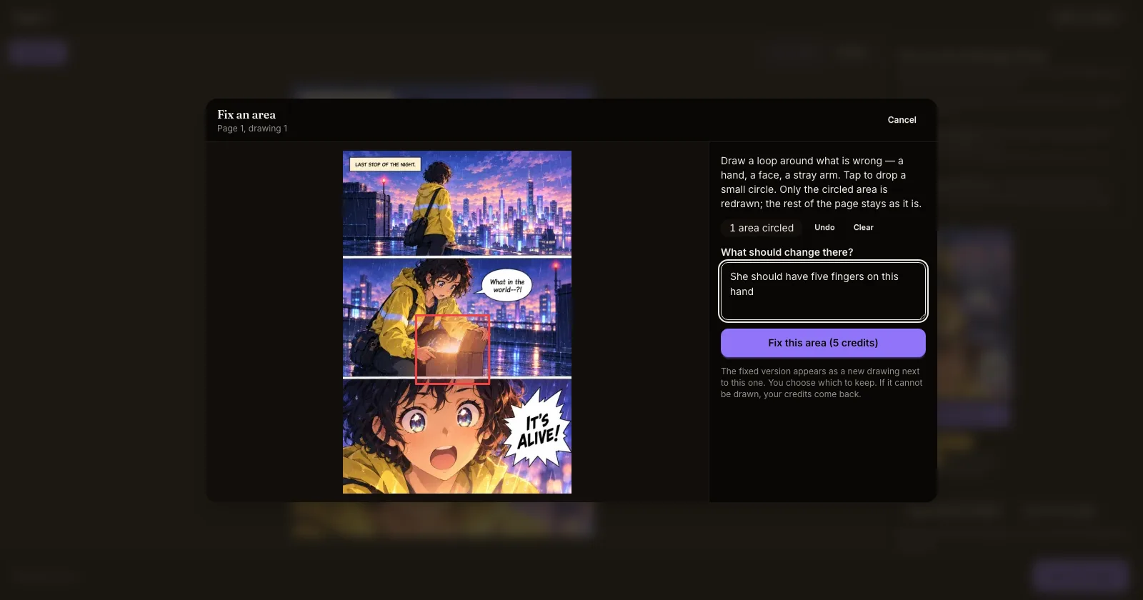 Circle what's wrong and fix just that, plus a continuity check across your pages