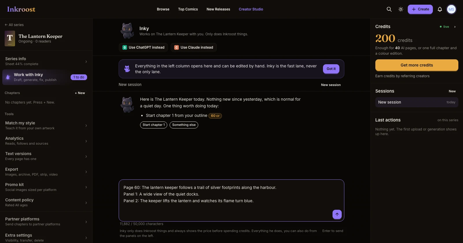 Send your full script to Inky