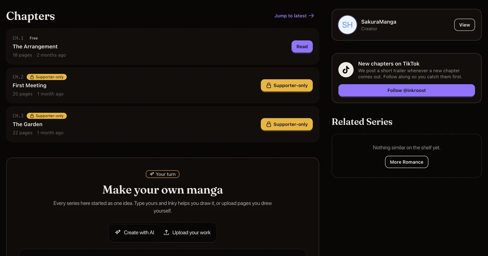 A cover from your first page, and new chapters on TikTok