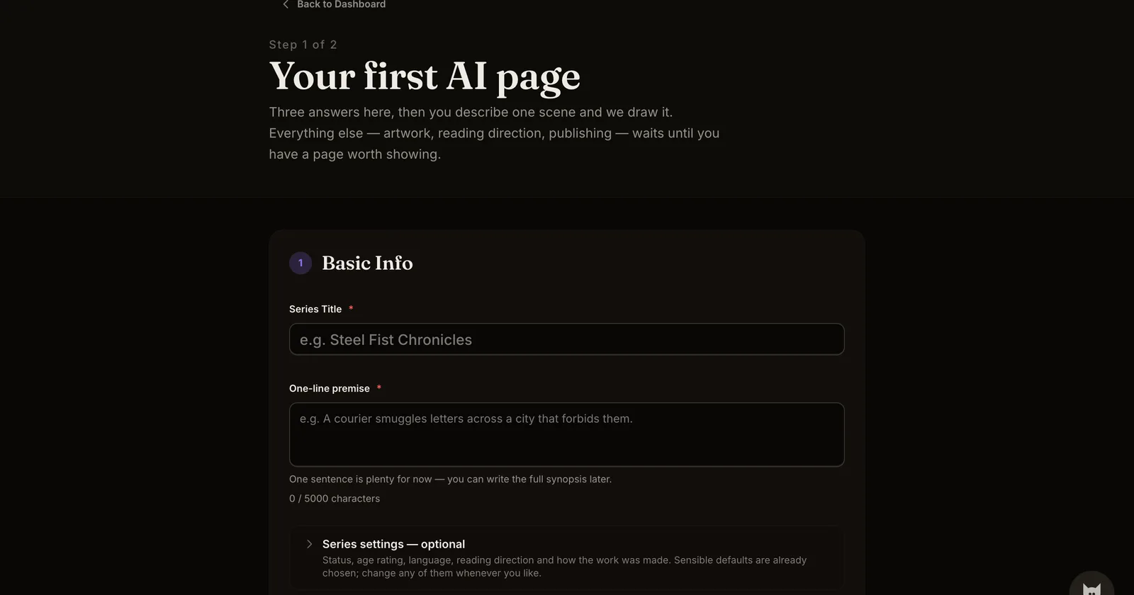 Your first AI page, with nothing in the way