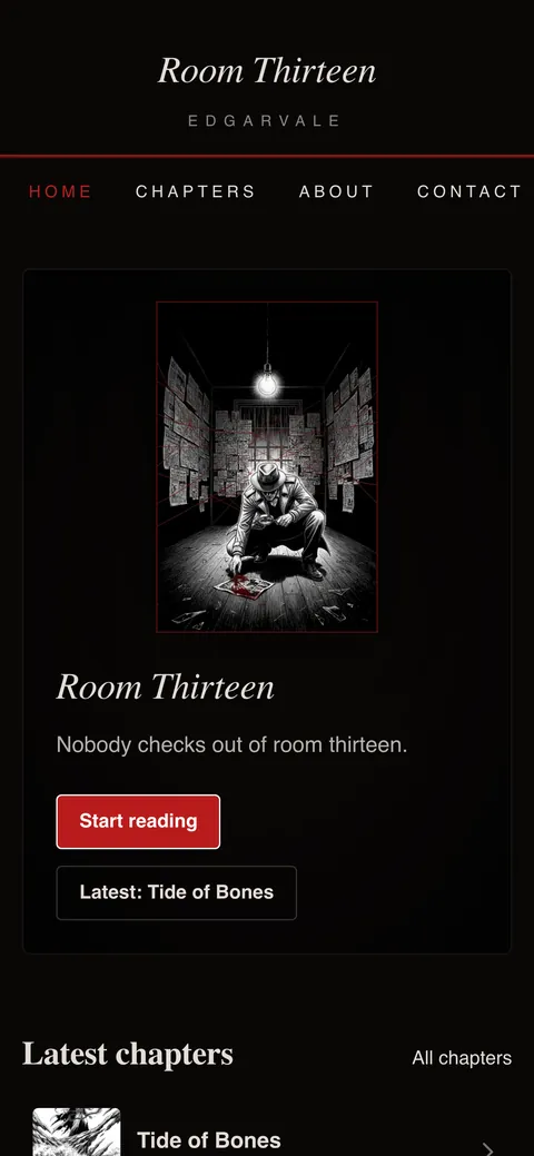 The same site in the Dark and eerie look on a phone